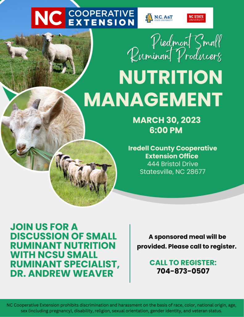 Attention Small Ruminant Producers N C Cooperative Extension