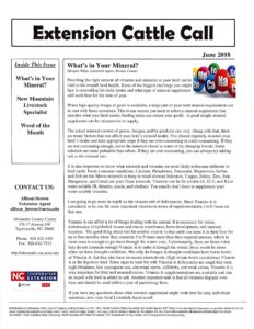 Cover photo for Extension Cattle Call June Issue