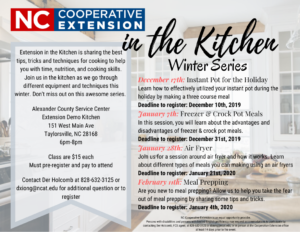 Cover photo for N.C. Cooperative Extension in the Kitchen Winter Series