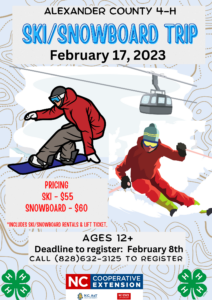 ski/snowboard 4-H event flier
