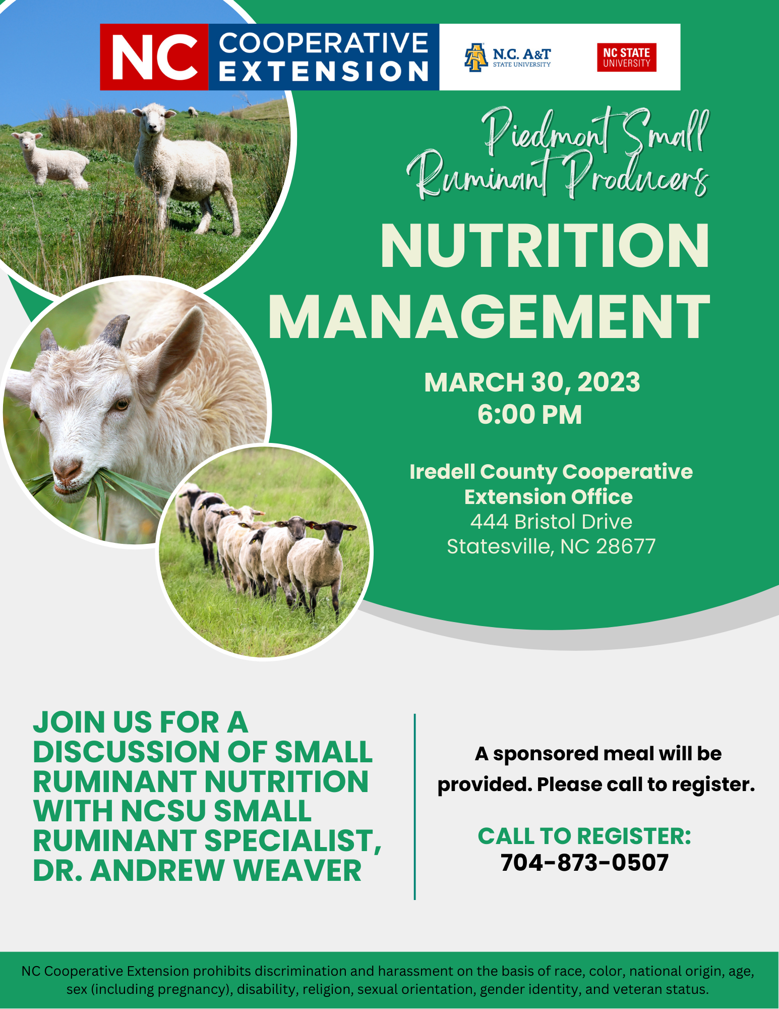 Attention….Small Ruminant Producers | North Carolina Cooperative Extension