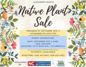 native plant sale preorder by September 18th