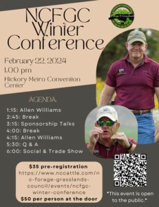 flyer for NC Forage and Grasslands Council Winter Conference