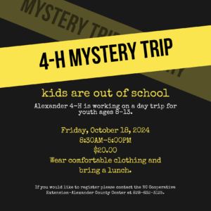 Cover photo for 4-H Mystery Trip Planned in October