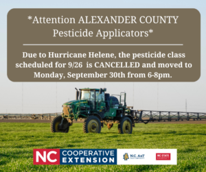 Cover photo for Pesticide Class MOVED Due to Hurricane Helene